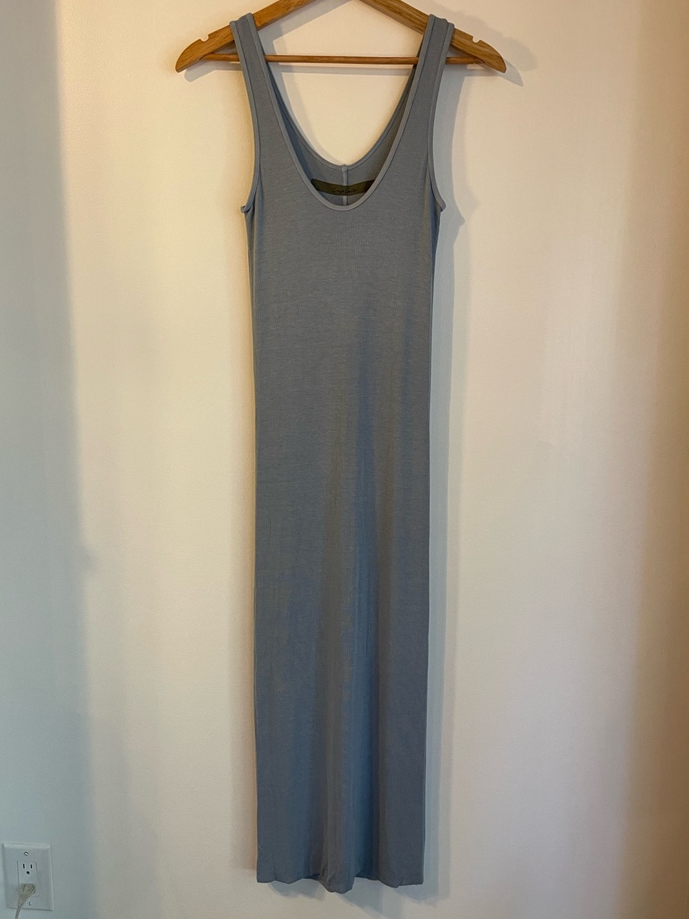 Enza Costa Sleeveless Maxi Dress in Slate Gray Blue